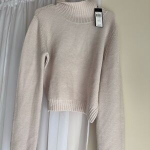 BCBGMaxAzria Soft Cream Turtleneck Sweater